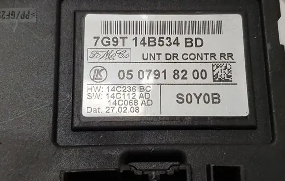 Ford S-MAX Door control unit/module 7G9T14B534BD 0507918200 14C068AD