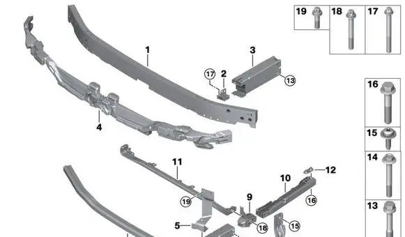 BMW 2 Active Tourer U06 Front bumper mounting bracket 9477412