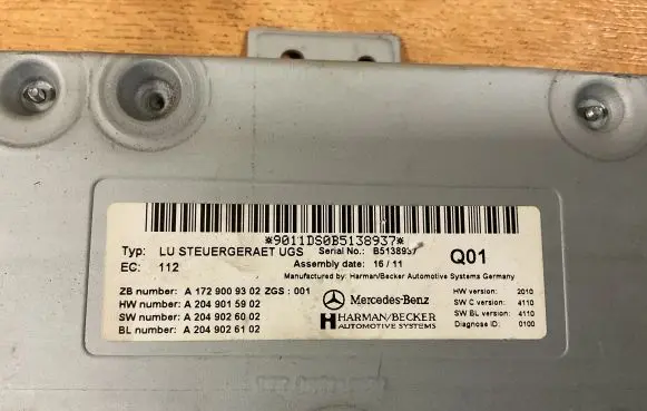 Mercedes-Benz E W212 Other control units/modules A1729009302 A2049026102 A2049015902