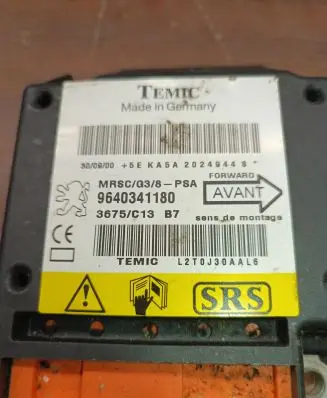 Peugeot 607 Airbag control unit/module 9640341180