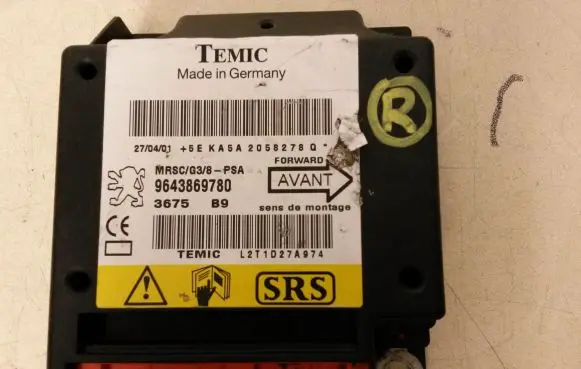 Peugeot 607 Airbag control unit/module 9643869780