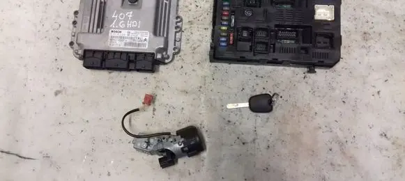 Peugeot 407 Engine ECU kit and lock set 9664257580