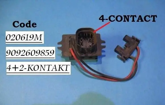 Renault 19 Heater blower motor/fan resistor 020619M 9092609859