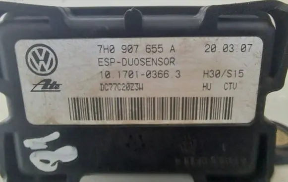 Audi A3 S3 8P ESP acceleration yaw rate sensor 7H0907655A DC77C20Z3W 10170103663