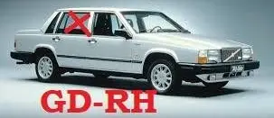 Volvo 960 Rear door window glass 1268536 GD135EF30R53