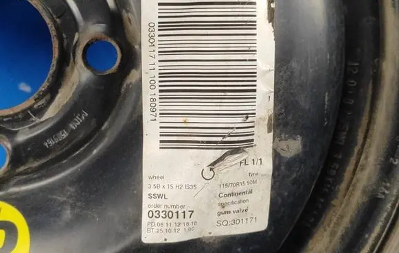 Mini One - Cooper Coupe R56 R12 spare wheel 36111509164