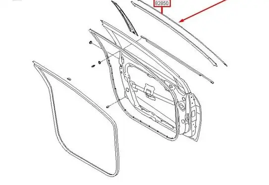 Hyundai i40 Front door windshield rail 828503Z000