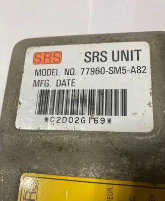 Honda Accord Airbag control unit/module 77960SM5A82 C2D02G169