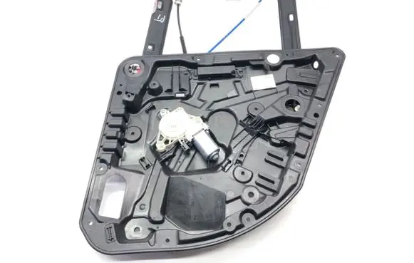 Rear door window regulator with motor