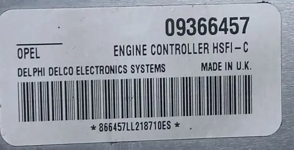 Opel Astra G Engine control unit/module ECU 09366457