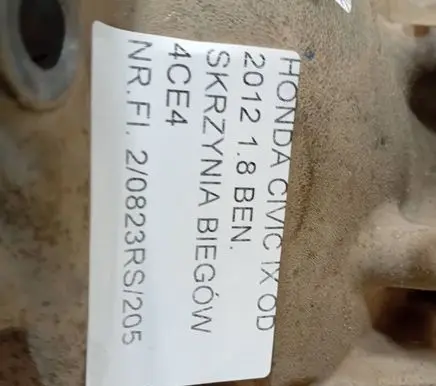 Honda Civic IX Manual 6 speed gearbox 4CE4