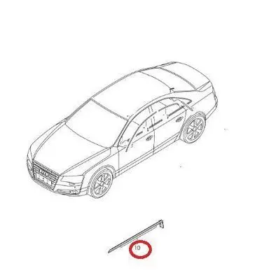 Audi A8 S8 D4 4H Front door glass trim molding 4H0853284C
