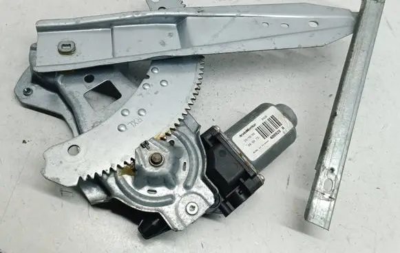 Rear door window regulator with motor