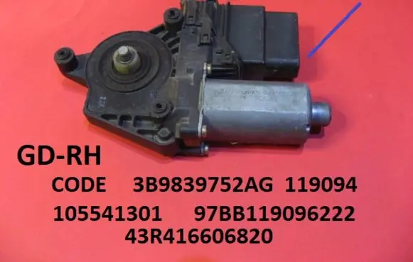 Seat Toledo II (1M) Rear door window regulator motor 3B9839752AG 119094