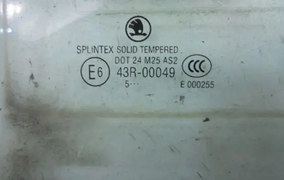 Skoda Octavia Mk2 (1Z) Rear side window 43R-00049