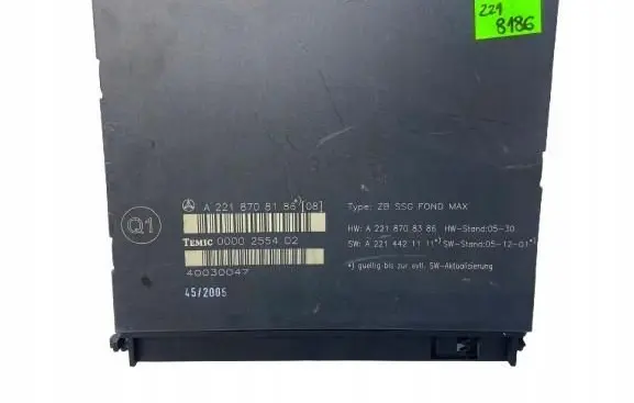Mercedes-Benz S W221 Seat control module A2218708186