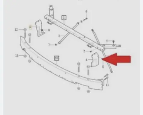 Volvo XC90 Bottom radiator support slam panel 31391623
