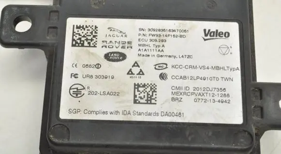 Jaguar XJ X351 Distronic sensor radar FW9314F152BD
