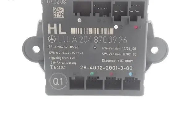 Mercedes-Benz C W204 Door control unit/module A2048700926 A2048200526