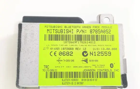 Mitsubishi ASX Bluetooth control unit module 8785A052 1872669 N12559
