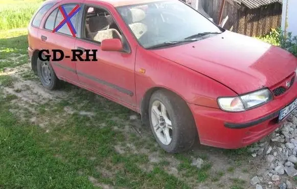 Nissan Almera Rear door window glass 43R0009 UD119EF9RR22