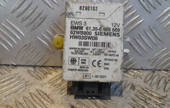 BMW 3 E46 Immobilizer control unit/module 61356905669 62WB800 HW03SW08