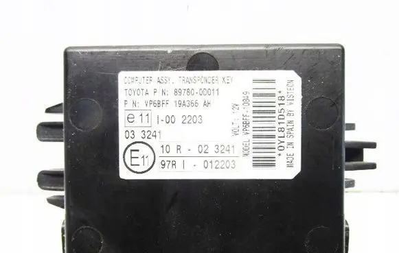 Toyota Yaris Other control units/modules 89780-0D011
