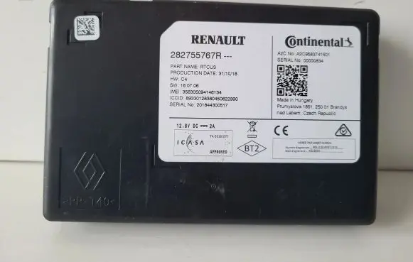 Renault Zoe GPS navigation control unit/module 282755767R