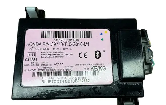 Honda Accord Bluetooth control unit module 39770TL0G010M1