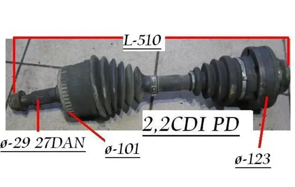 Mercedes-Benz Vito Viano W638 Front driveshaft