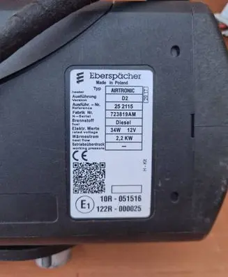 Fiat Ducato Auxiliary pre-heater (Webasto) 252115 723819AM 10R051516