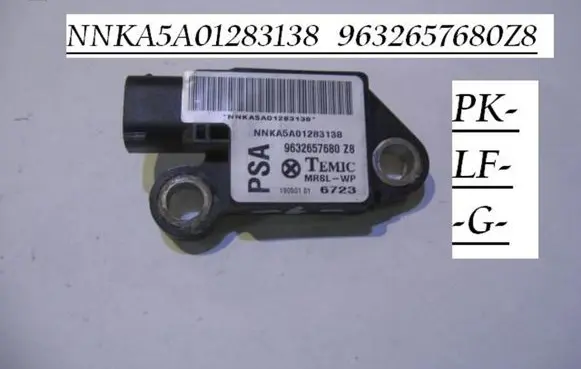 Peugeot 607 Airbag deployment crash/impact sensor NNKA5A01283138 9632657680Z8
