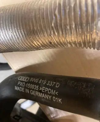 Audi A5 8T 8F Water drain line hose 8W0819025AS 8W0819337D 8W1122051