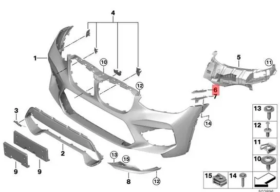BMW X3 G01 Front bumper mounting bracket 51117399981 7399981