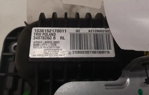 Mercedes-Benz E W212 Passenger airbag A2128603102 1036152170011 34078260