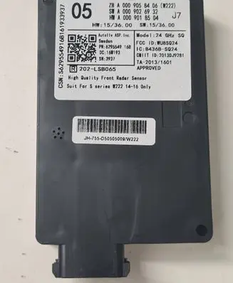 Mercedes-Benz S W222 Distronic sensor radar A0009058406 A0009026932 A0009018504