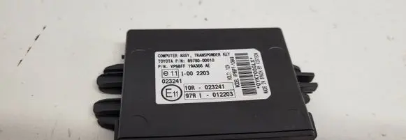 Toyota Yaris Immobilizer control unit/module 897800D010 VPBBF19A366AE