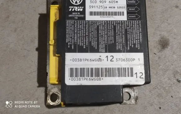 Volkswagen PASSAT B6 Airbag control unit/module 3C0909605M