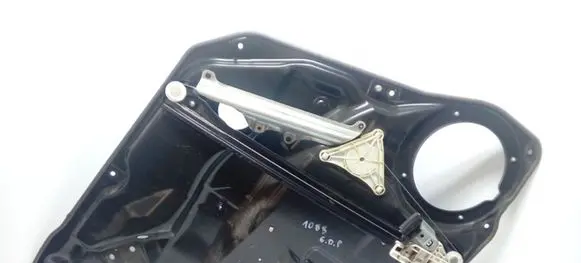Rear door window regulator with motor