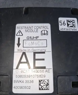 Ford Transit Airbag control unit/module 6C1T14B056AE 5WK43536 53605391075829
