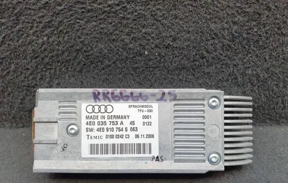 Audi A4 S4 B7 8E 8H Voice control module 4E0035753A 4E0910754S
