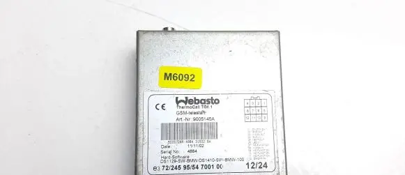 BMW 3 E90 E91 Auxiliary heating control unit/module 9005145A M6092