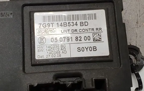 Volvo S80 Door control unit/module 7G9T14B534BD 0507918200 14C068AD