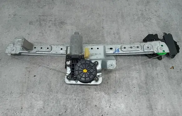 Rear door window regulator with motor