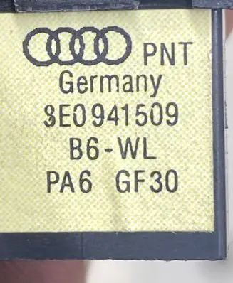 Audi A4 S4 B7 8E 8H Hazard light switch 8E0941509 PA6GF30