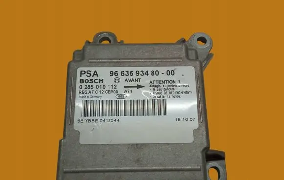 Peugeot 207 Airbag control unit/module 9663593480