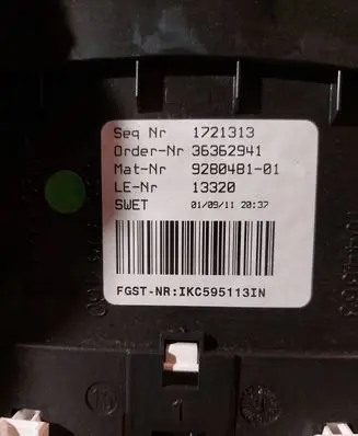 BMW 5 F10 F11 Speedometer (instrument cluster) 9280481 1721313