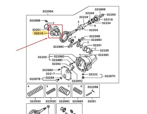 Mitsubishi L200 Front differential MB393983