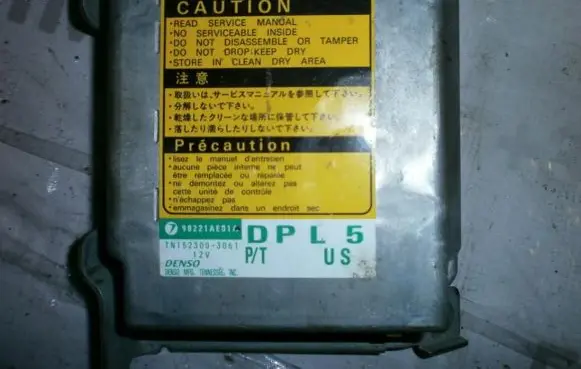 Subaru Legacy Airbag control unit/module 98221AE01A 1523003062