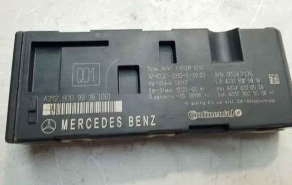 Mercedes-Benz E W212 Tailgate/trunk control unit/module A2129009916